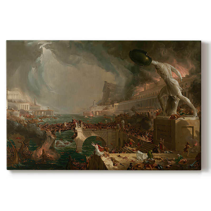 Le cours de l'empire: Destruction-Thomas Cole-Toile tendue avec châssis-1836, 24 x 36