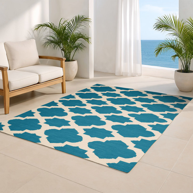 Tapis intérieur et extérieur beige Trellis, Rectangulaire 2 pi x 3 pi