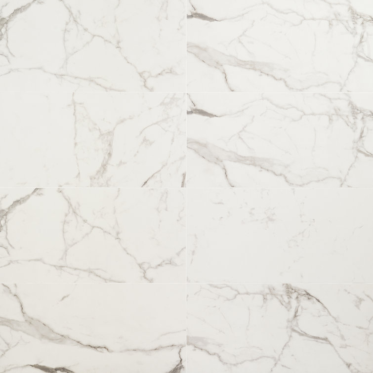 Saroshi 11.81 in. x 23.62 in. Matte Porcelain Marble Look Floor and Wall Tile (15.5 Sq. Ft. / Case)