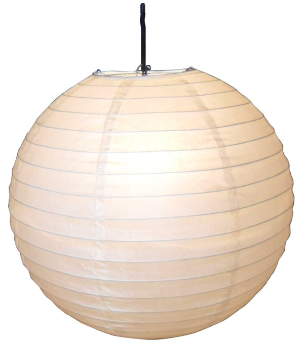 30 cm H Round Paper Pendant Shade ( Clip On ), Ivory