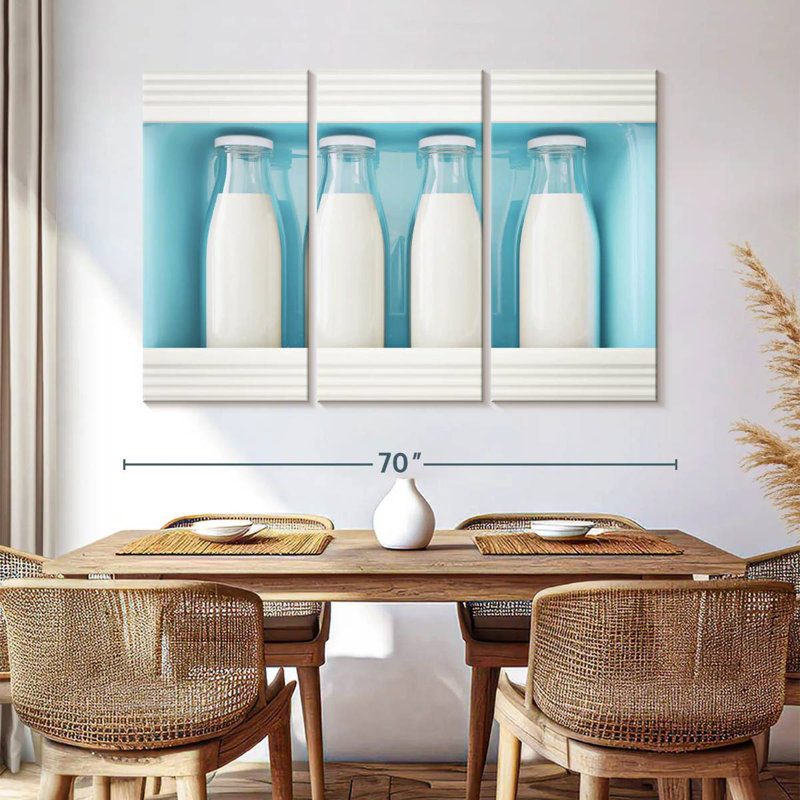 Yarlin Fridge Milk Bottles, 32" H x 50" W