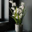22.5" Artificial White Orchid in Vanda Pot