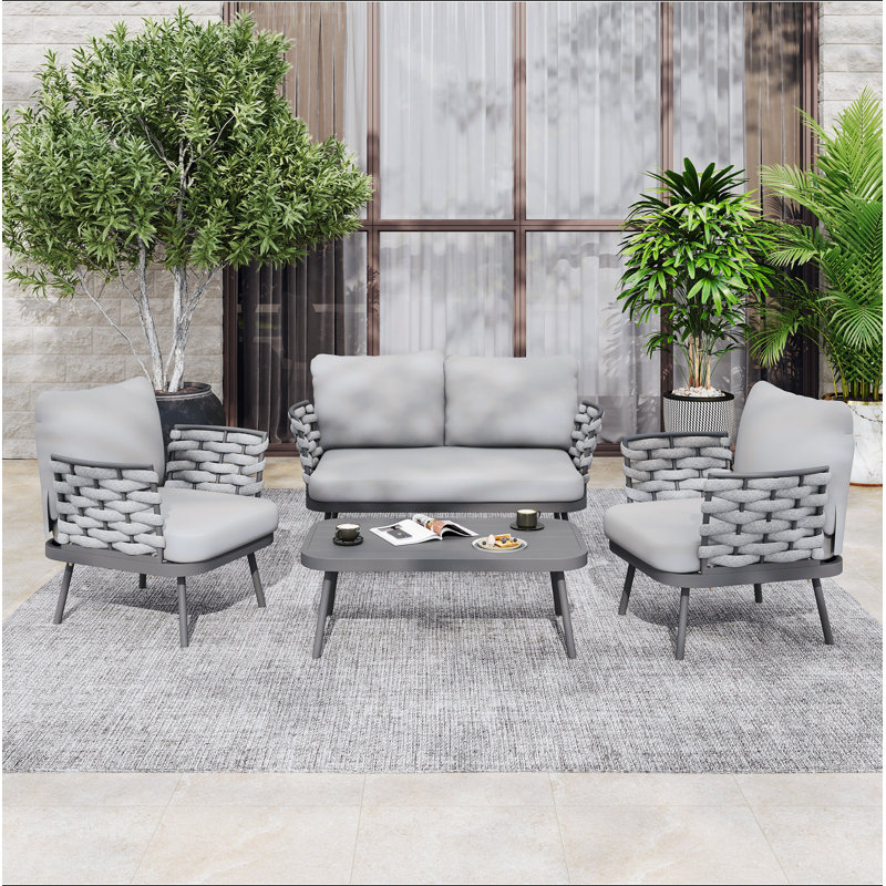 Mariano Steel 4-Pieces Coversation Set