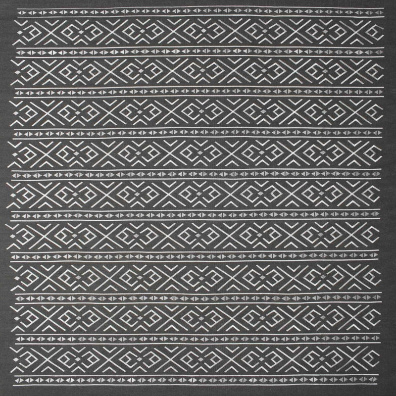 Tapis contemporaine violet/gris/noir zone, Carré 8 pi