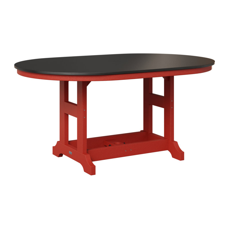Table de salle à manger Berlin Classic, Noir martelé, Rouge écarlate
