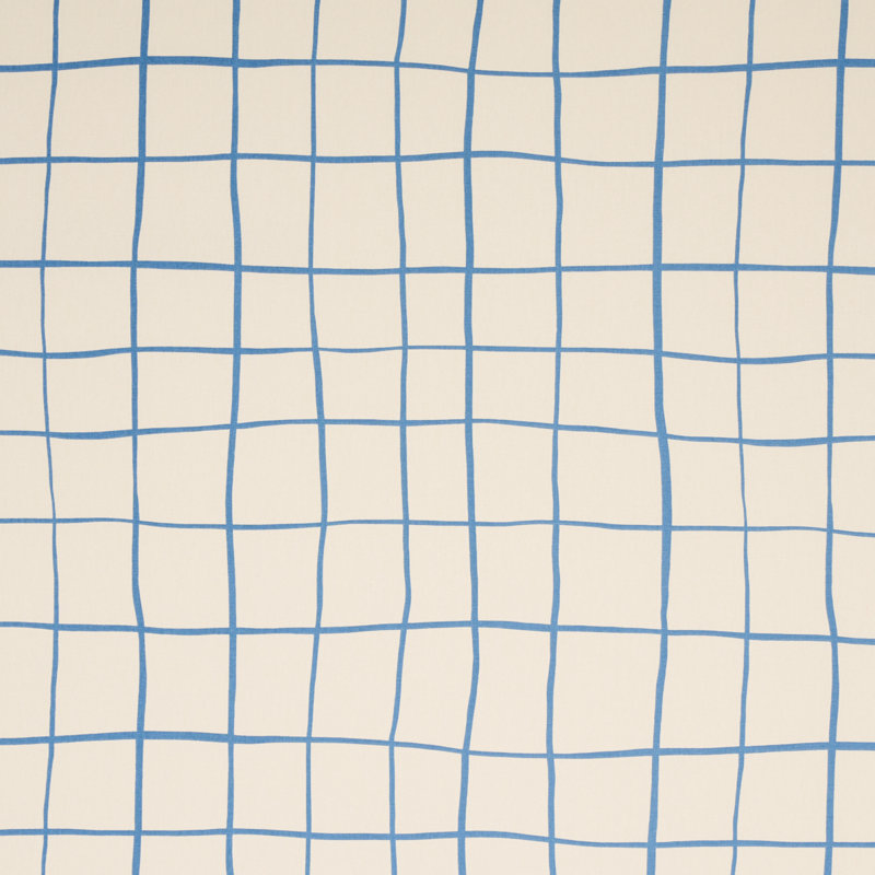 Schumacher x Miles Redd Painterly Windowpane Fabric, Blue