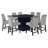 Pedestal Dining Set in Gray and Black-94365245-121469149