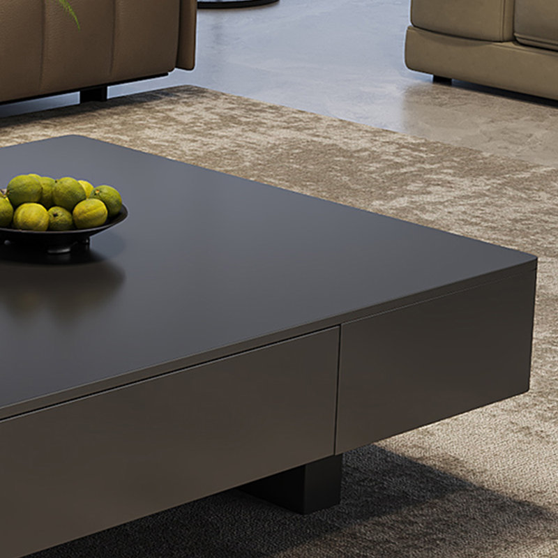 Italian style Minimalist coffee table, 13.8" H x 55.1" L x 27.6" W, Black