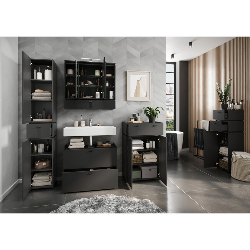 Lorryann Freestanding Bathroom Cabinet, Graphite