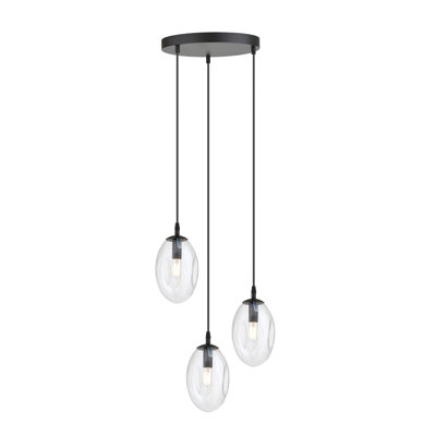 Edelie 3 - Light Black Cluster Pendant