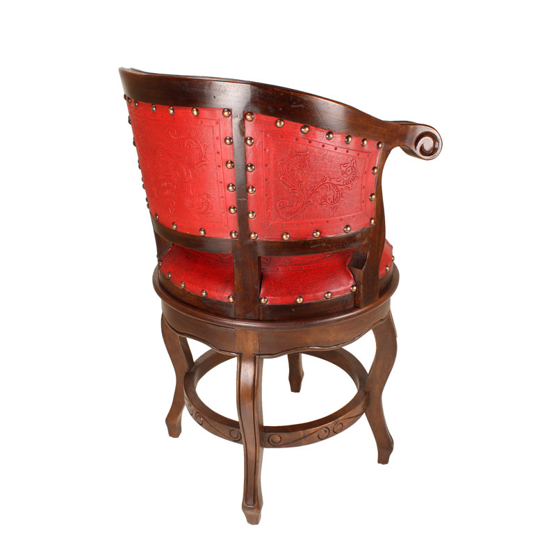 Tabouret pivotant Cardinal, Tabouret de comptoir (assise de 26 po de hauteur), Rouge / Brun