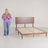 Hermes Contemporary Modern Solid Wood Platform Bed with Adjustable Headboard-974432012