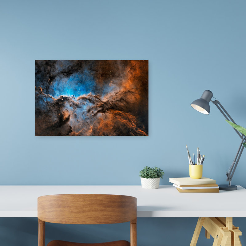 Vibrant Cosmic Nebula Abstract Ethereal Vibrant Landscape Nature Wall Art Print 1 Piece Wrapped Canvas Wall Art