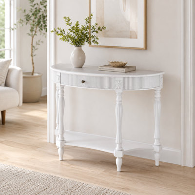 Console en bois massif avec tiroir cannelé Stockseth
