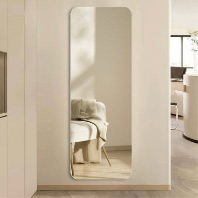 Miroir mural à angle arrondi avec miroir argenté de haute qualité et verre antidéflagrant