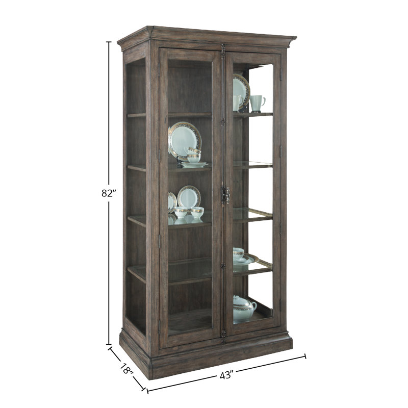 Laney Solid Wood Lighted Curio Cabinet