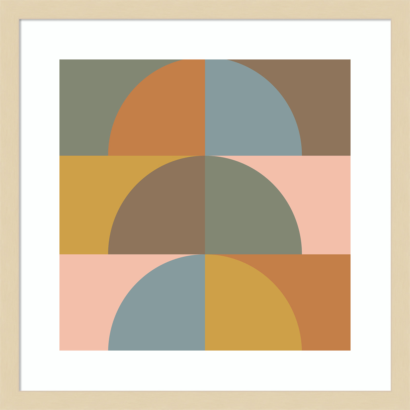 Autumn Vibes by Beth Vassalo, Natural Framed, 41.38" H x 41.38" W x 0.875" D