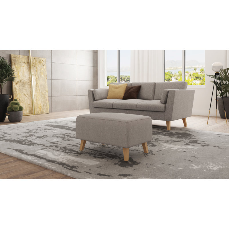  Scandinavian Footstool, Dark Beige