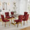 Ensemble de table de salle à manger rectangulaire en verre trempé, table de salle à manger de luxe avec chaise capitonnée pour salle à manger