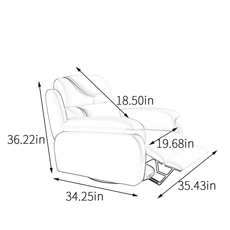 Fauteuil inclinable pivotant en similicuir Shalah
