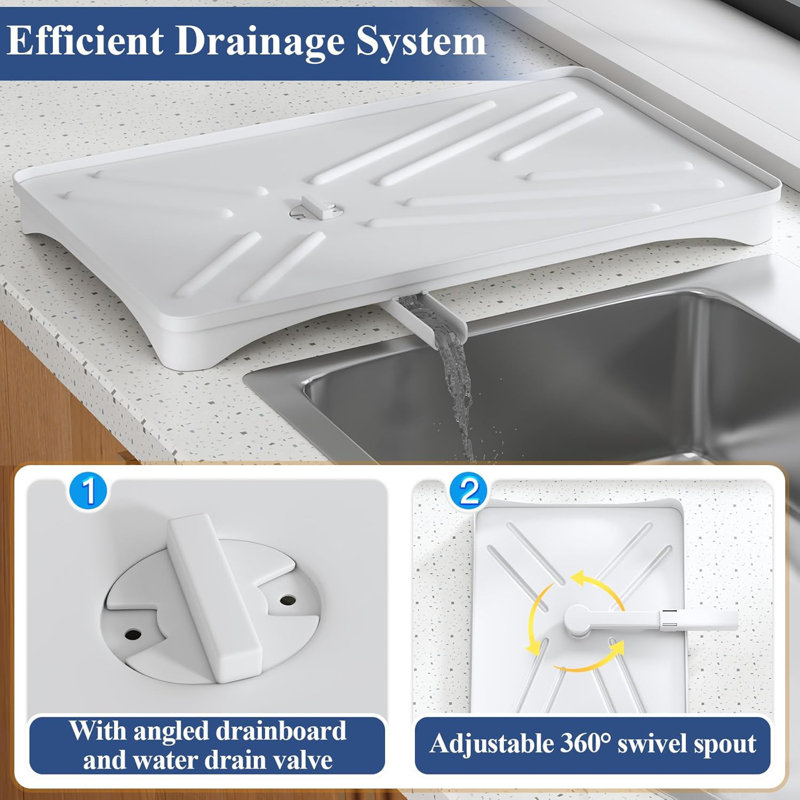 White Stainless Steel Countertop Dish Rack with Utensil Holder
