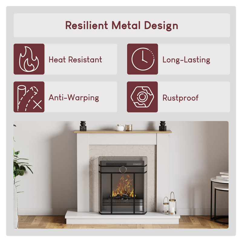 Octon Steel Fireplace Screen, 71 cm H x 60 cm W x 15 cm D