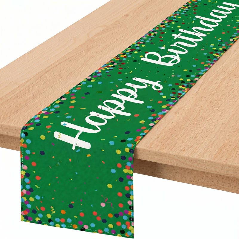 Table Runner 6 Pack 72 Inch, Colored Dots Polyester Dining Decor for Birthday Party Kitchen Table