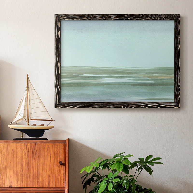 Aqua Reflections II, peinture sur toile encadrée, Noir, H 22 po x l 32 po x P 1,5 po