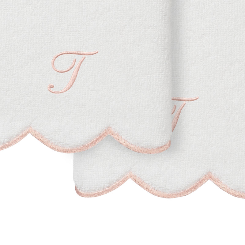  Ensemble de serviettes 100% coton turque ADORNIA, Ensemble de 2 essuie-mains, Blanc / Rose, T