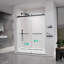 Porte de douche coulissante, porte en verre sans cadre avec quincaillerie en acier inoxydable-122674087