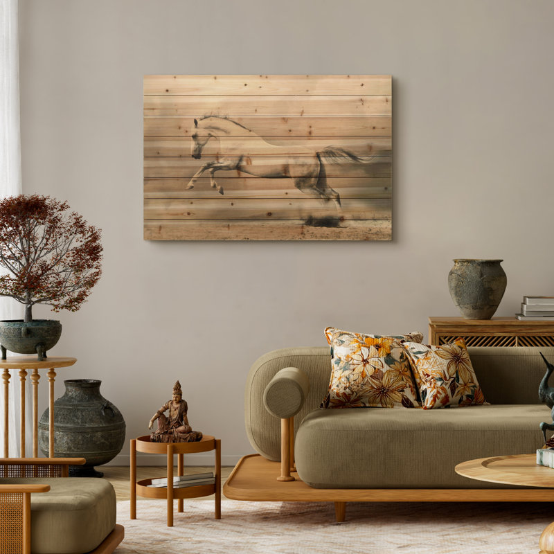 « cheval », impression sur bois