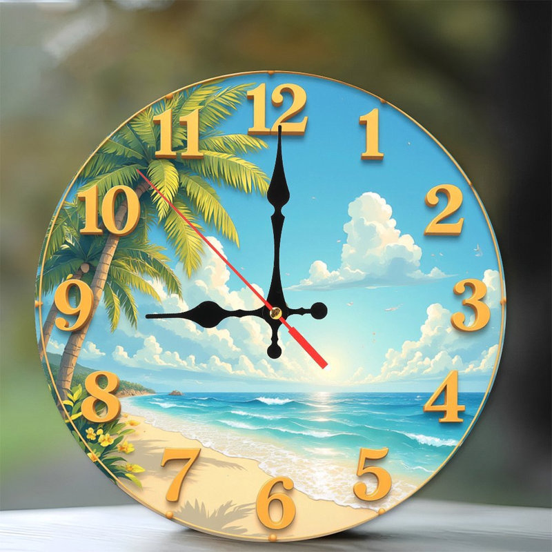 Horloge murale plage tropicale