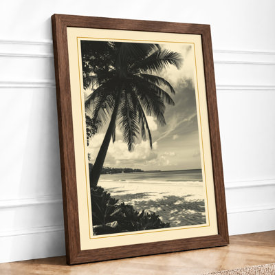 Palm at Dusk Coastal - Framed Print