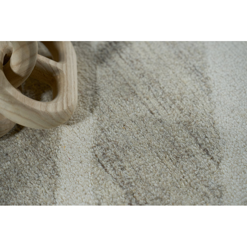 Rio hand-tufted New Zealand Wool Beige/Ivory Area Rug, Beige/Ivory, Rectangle 6' x 9'
