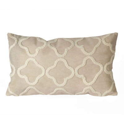 Embroidered Outdoor Throw Pillow