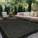 Contemporary Bordered Weather Resistant Reversible Indoor/Outdoor Area Rug