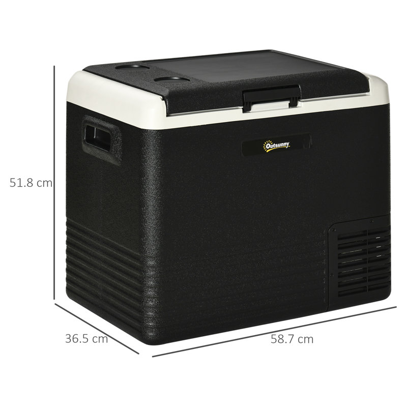 Outsunny 50L Car Refrigerator Portable Compressor Fridge Grey/Black
