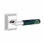 Ensemble de faux levier Emtek Select, rosette Wilshire, tige en T et poignée en marbre vert - l 5,875 po x L 5,875 po