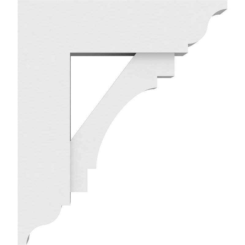 Support standard en uréthane standard Merced avec extrémités traditionnelles, brun clair apprêté, H 14 po x l 3 po x P 12 po
