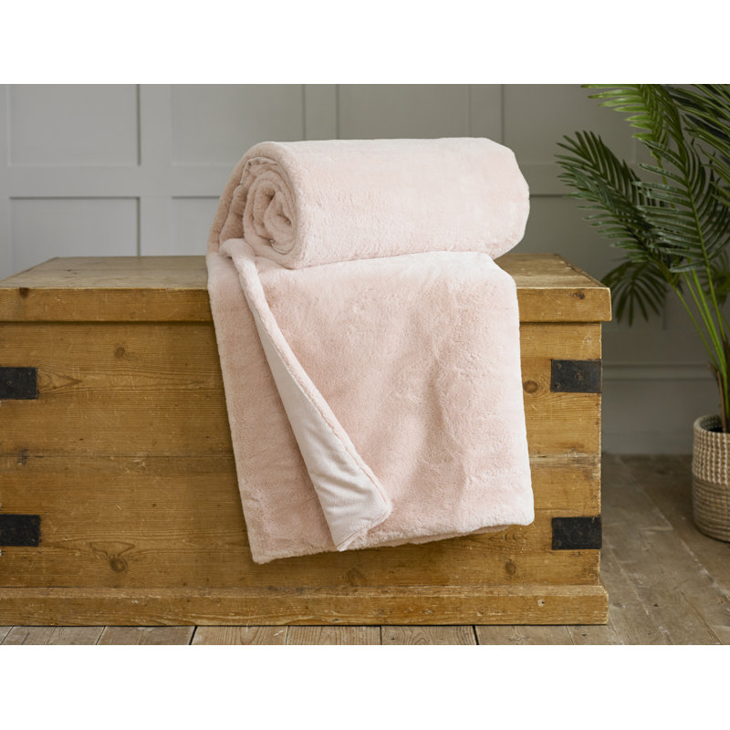 Quilted Throw Blanket, Blush