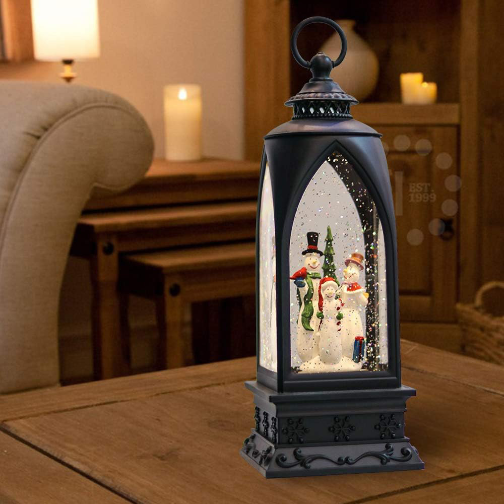 12” Christmas Snow Globe Lantern Angel with Music & Timer, USB