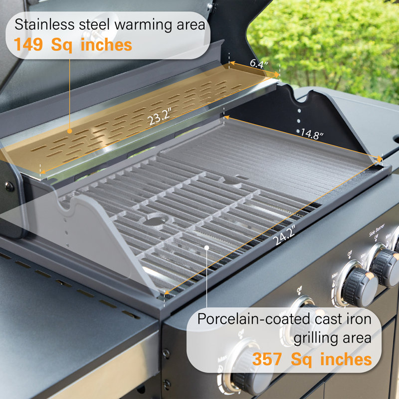 Alphamarts 4-Burner Liquid Propane Gas BBQ Grill