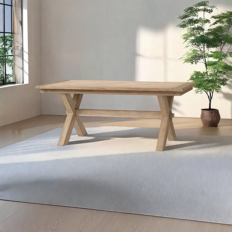 Rectangular Burlywood Solid Wood Dining Tables, 29.5"H x 70.9"L x 31.5"W