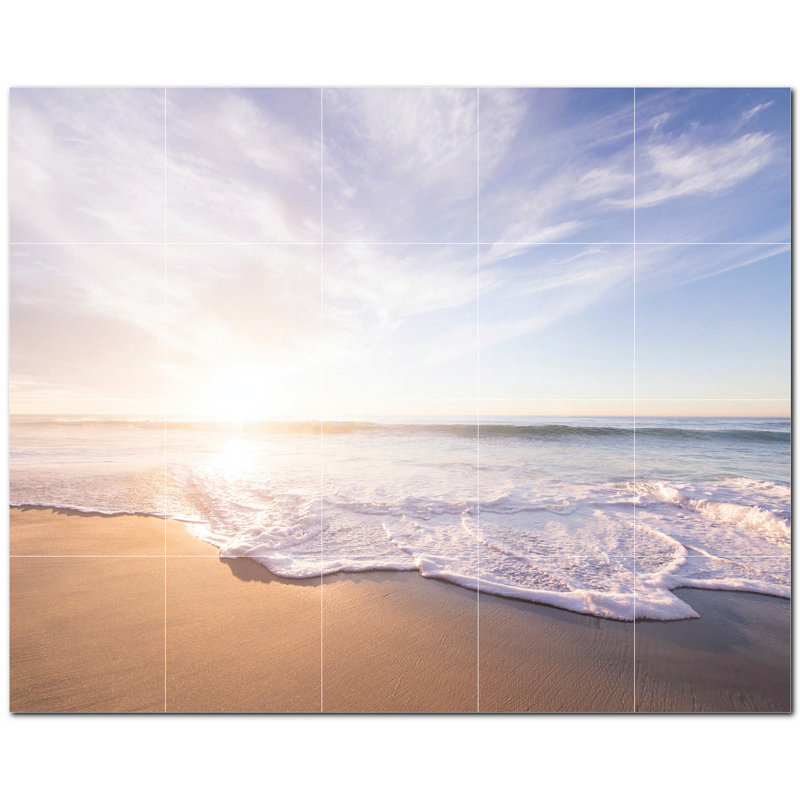 Murale décorative en céramique 4,25 po x 4,25 po Sunset