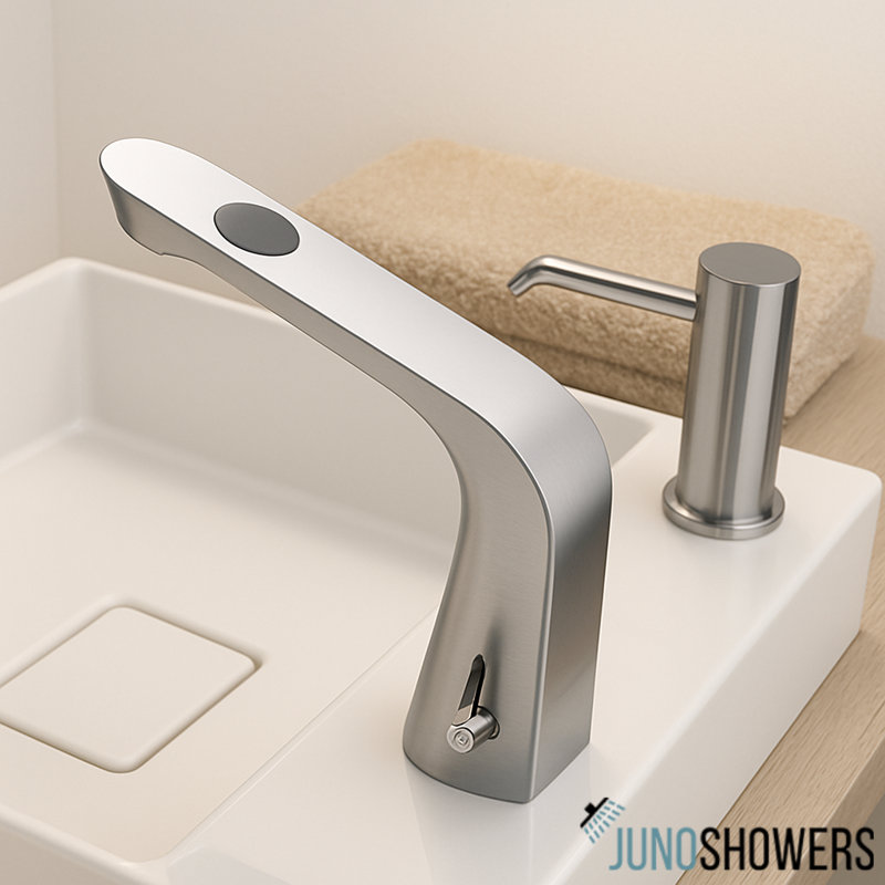 Robinet de salle de bain élégant avec poignées leviers et finition résistante à la corrosion