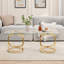 Table basse 31,50 "avec cadre en métal et verre trempé transparent-131235152