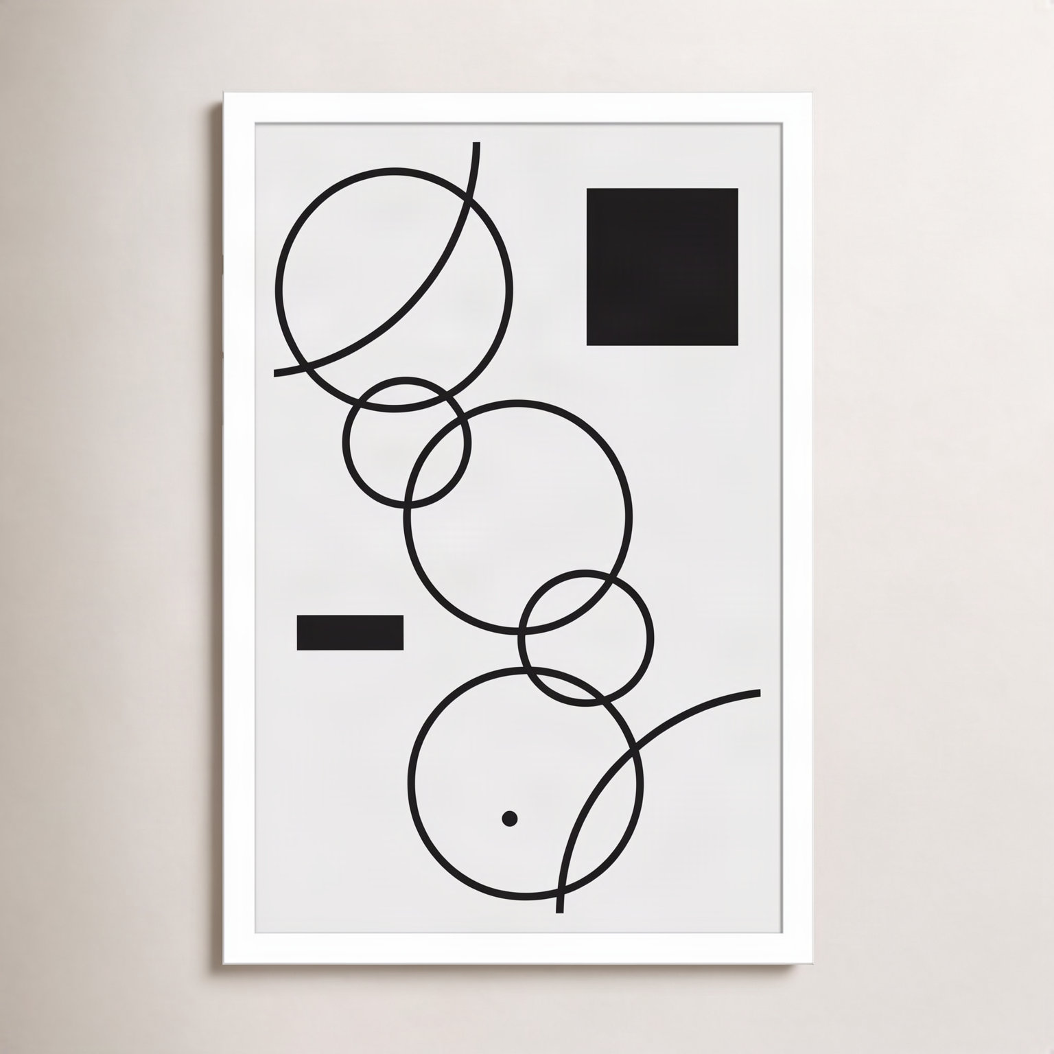 Minimal Shapes No. 1 Print, 21" H x 15" W x 1" D, White