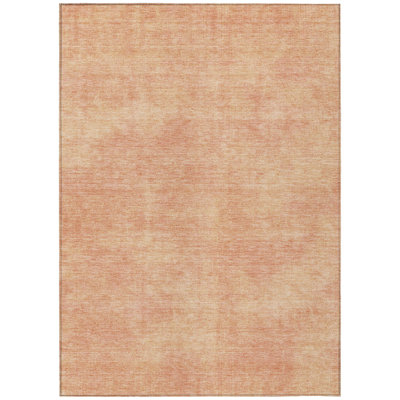 HomeRoots 9' X 12' Peach Washable Indoor Outdoor Area Rug