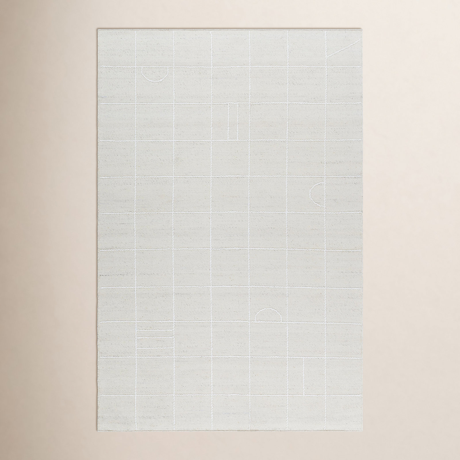 Loeb Hand Tufted Wool Cream Rug, Rectangle 2' x 3'