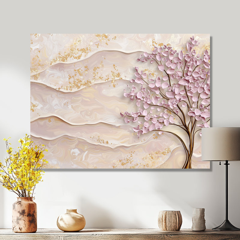 Lavande Bloom Acacia Tree Horizon I - Acacia Tree Wall Art Living Room, H 12 po x l 20 po, Toile tendue, Ne s’applique pas